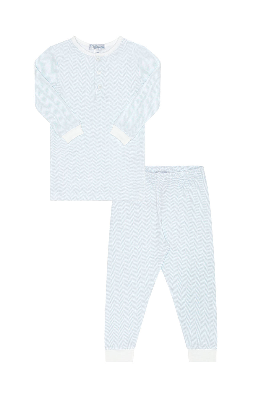 Blue Herringbone Pajamas