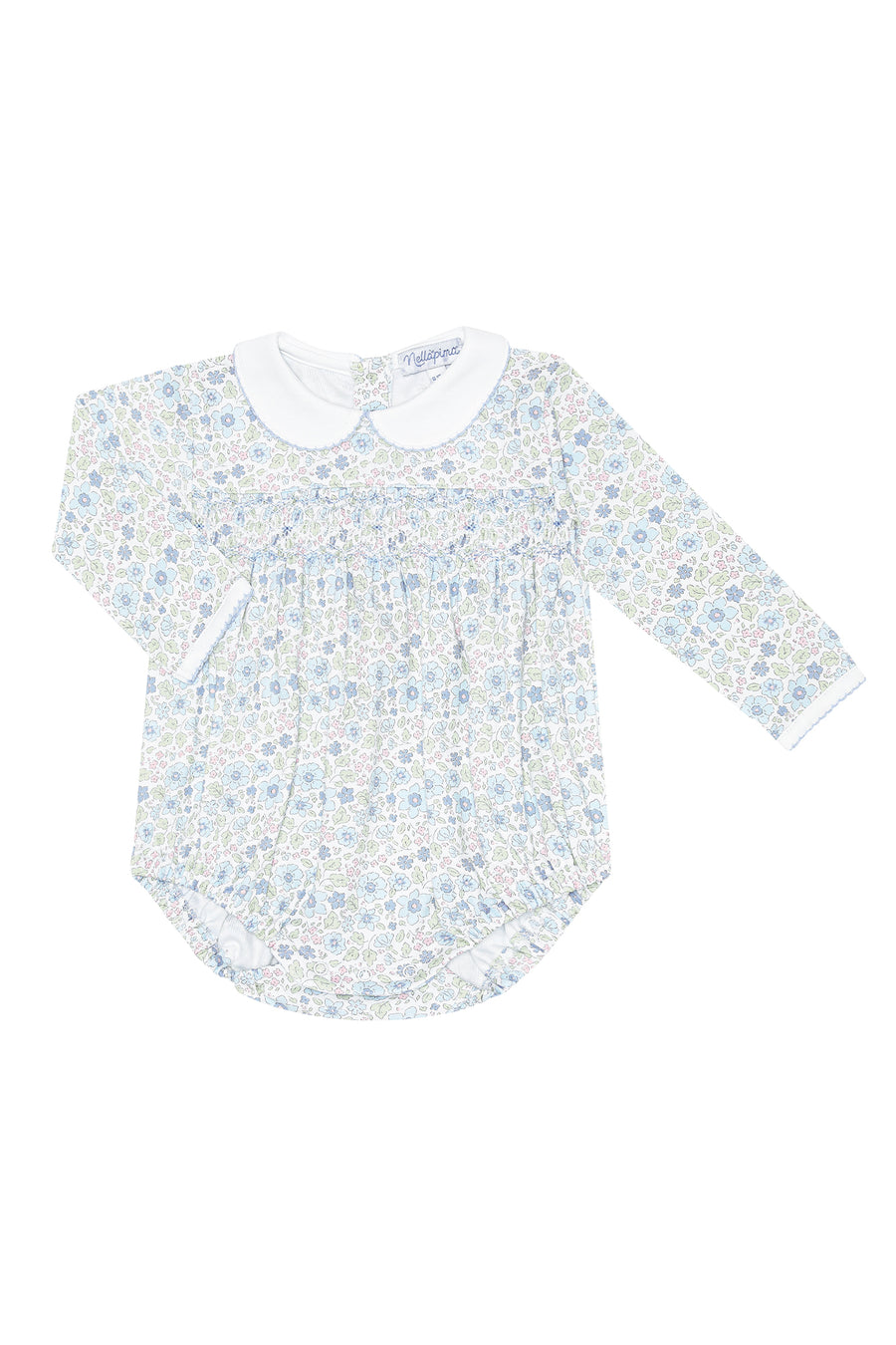 Blue Meadow Smocked Bubble LS
