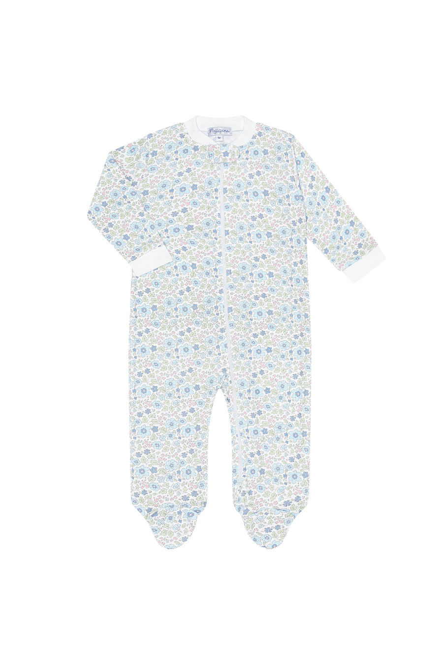 Blue Meadow Zipper Footie