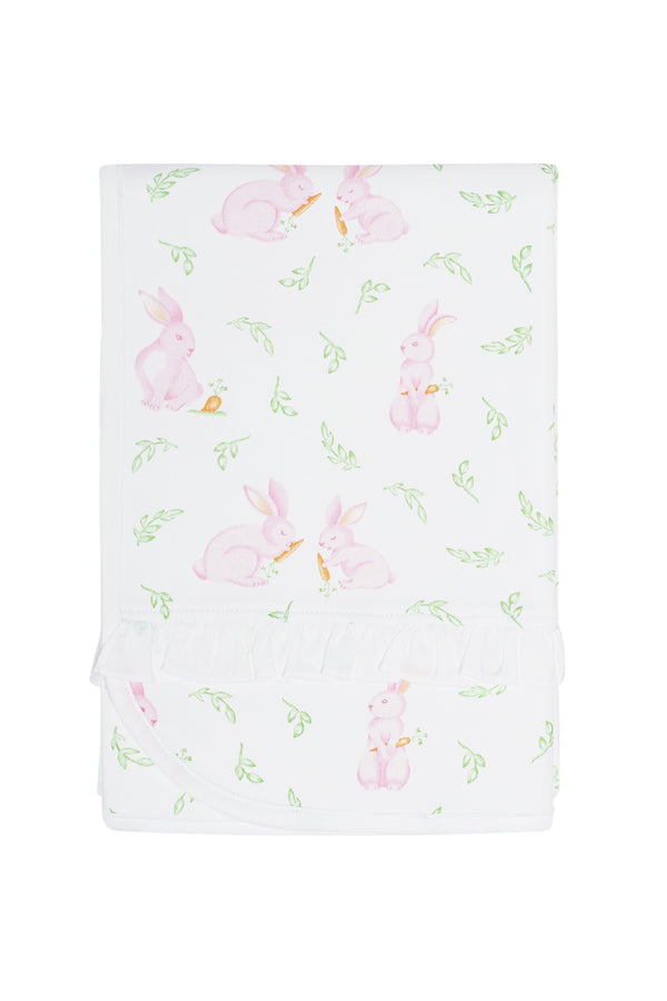Pink Bunny Print Blanket