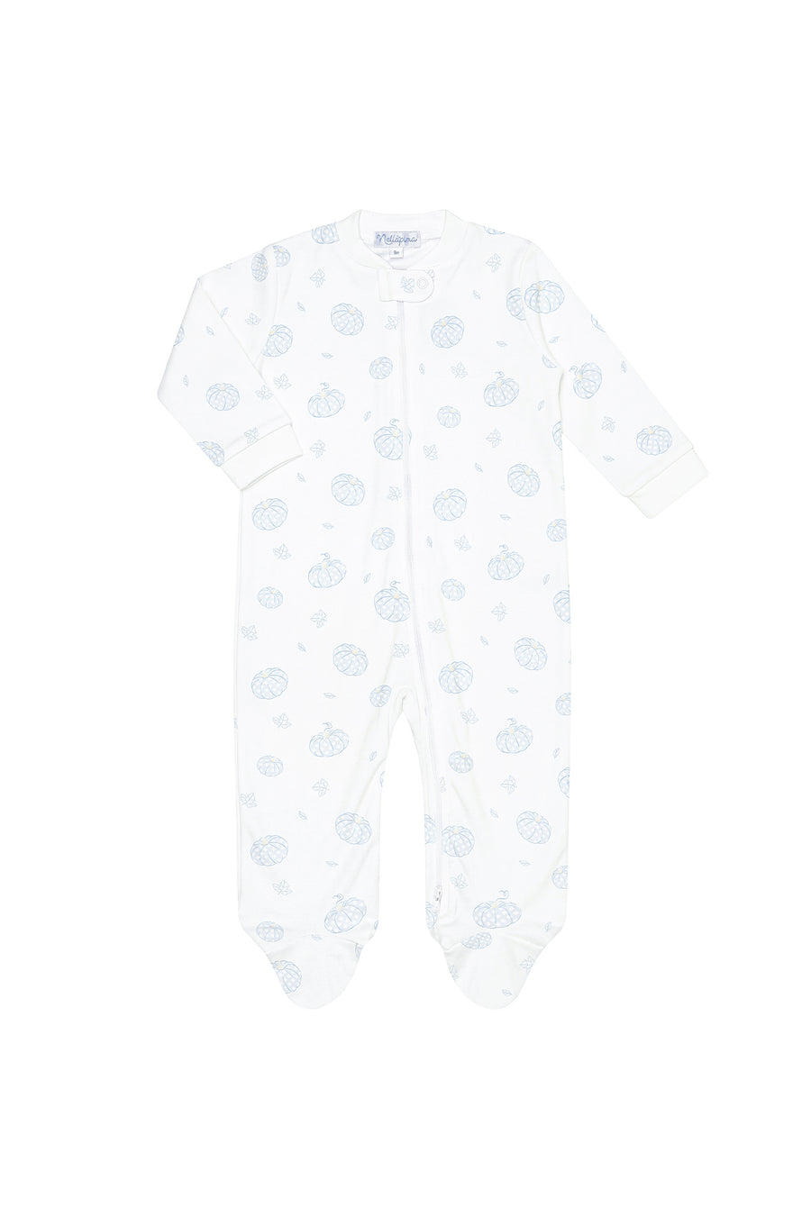 Blue Pumpkin Patch Zipper Footie