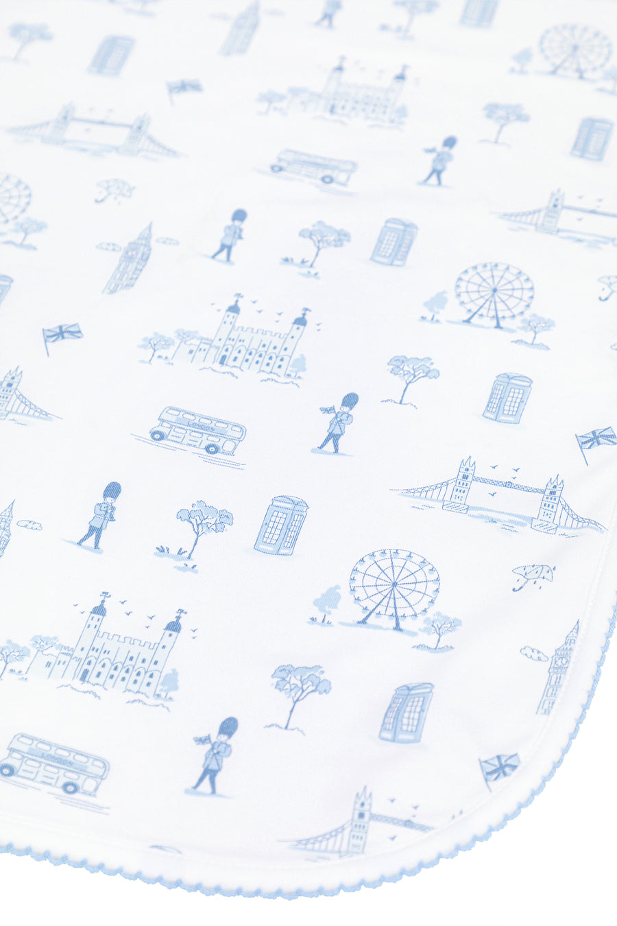 Blue London Toile Receiving Blanket