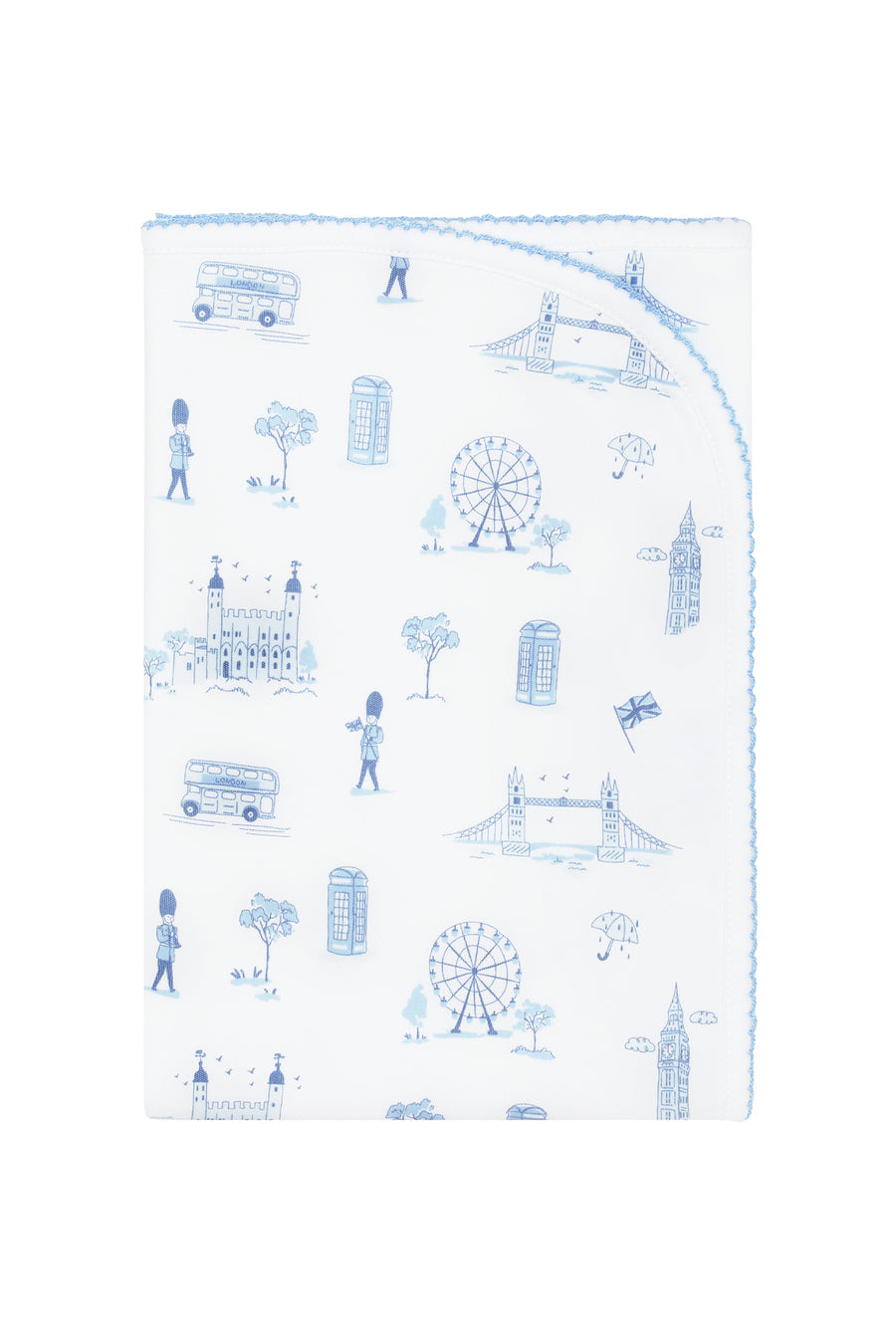 Blue London Toile Receiving Blanket