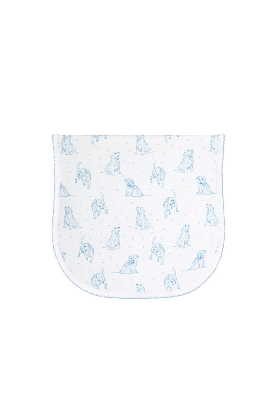 Blue Puppy Love Print Burp Cloth