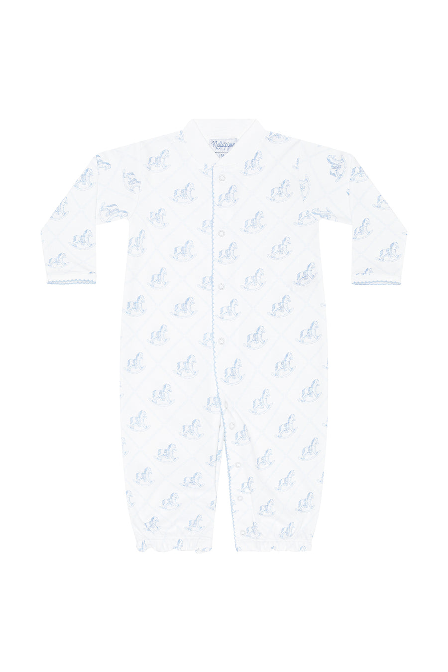 Blue Rocking Horse Romper LS