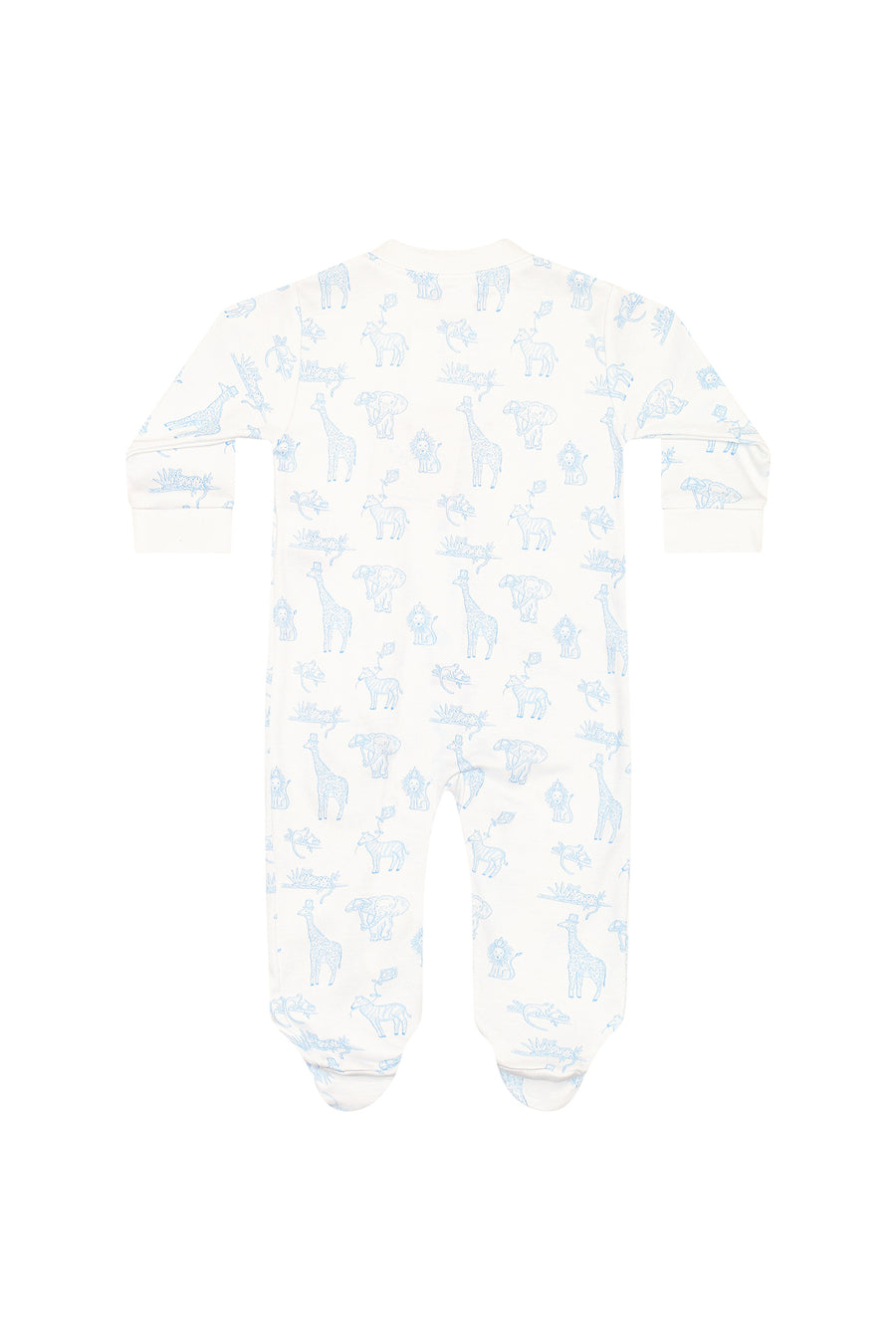 Blue Safari Zipper Footie