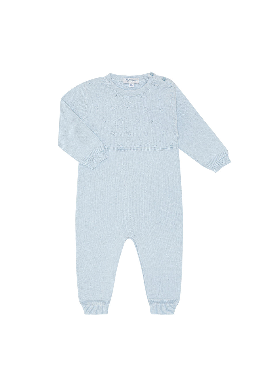 Blue Dotted Knit Bodysuit