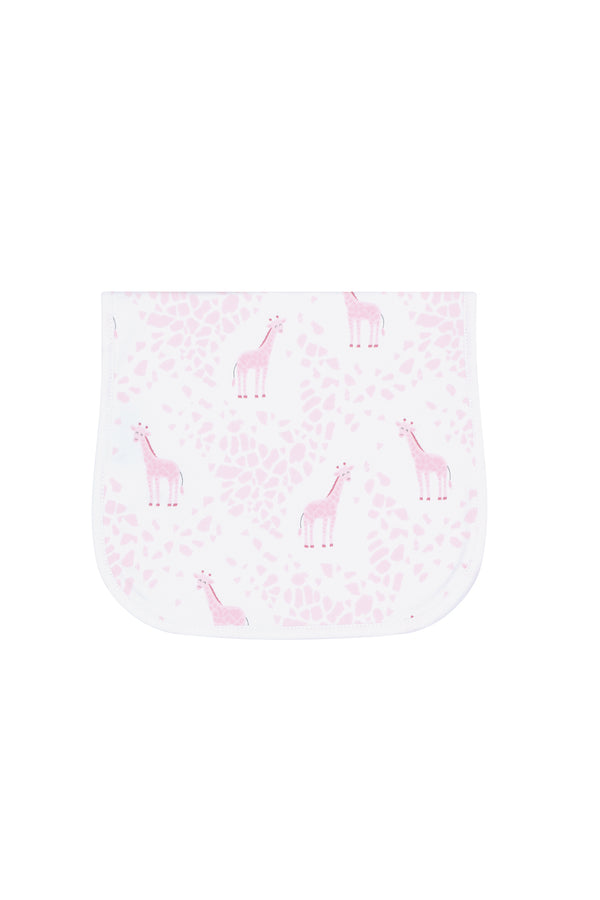 Pink Giraffe Print Burp Cloth