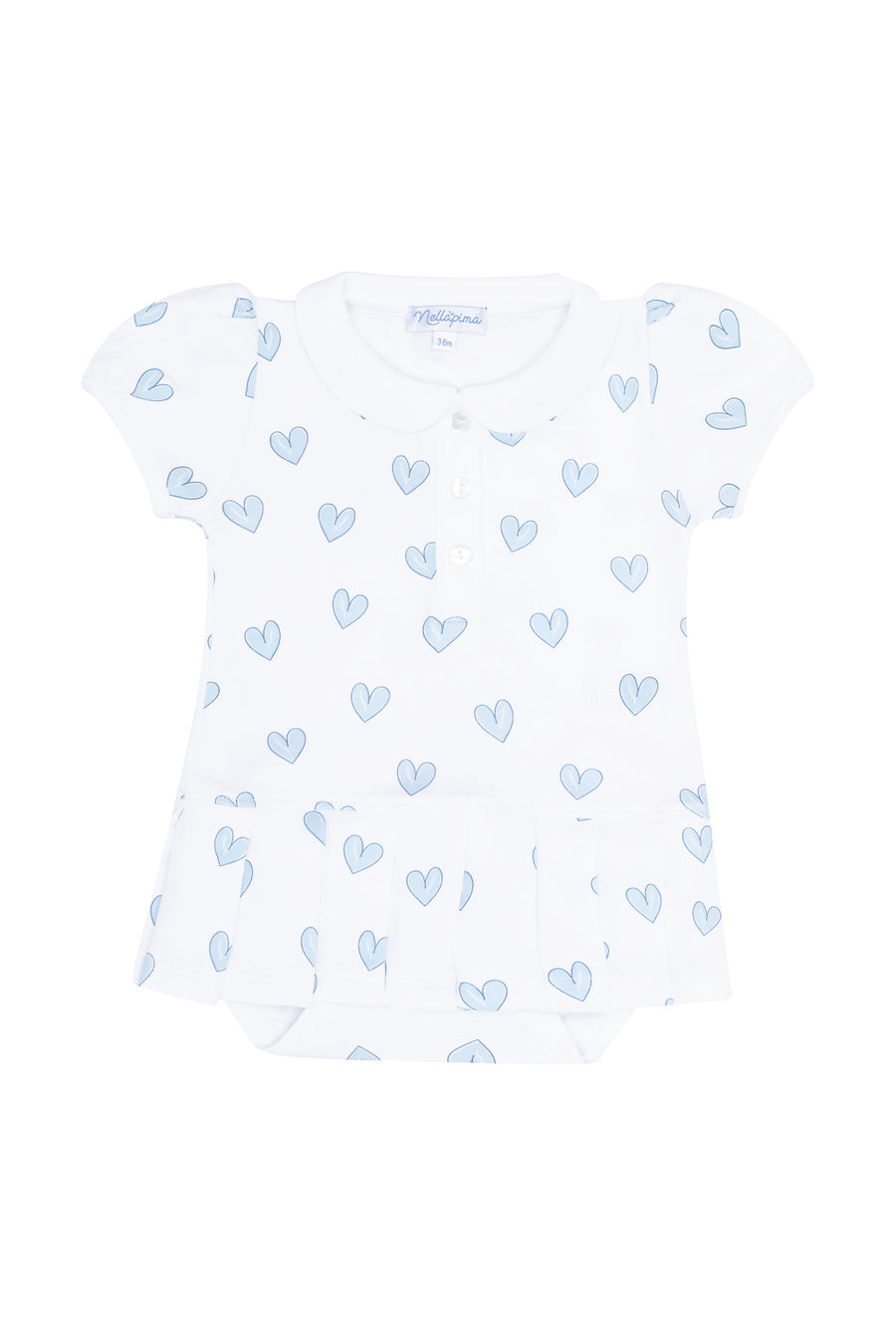 Blue Heart Print Onesie Dress