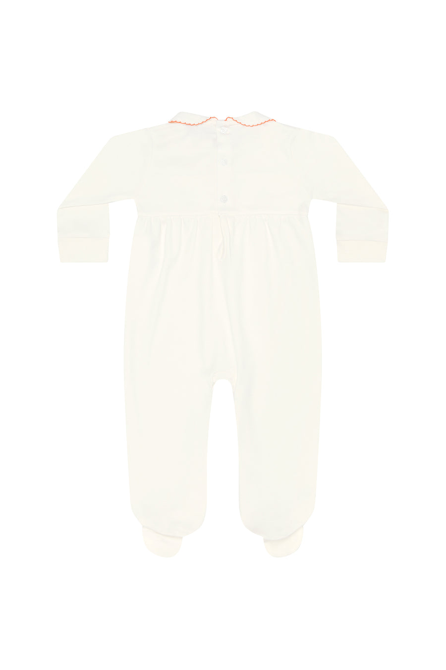 Ivory Pumpkin Patch Embroidered Footie