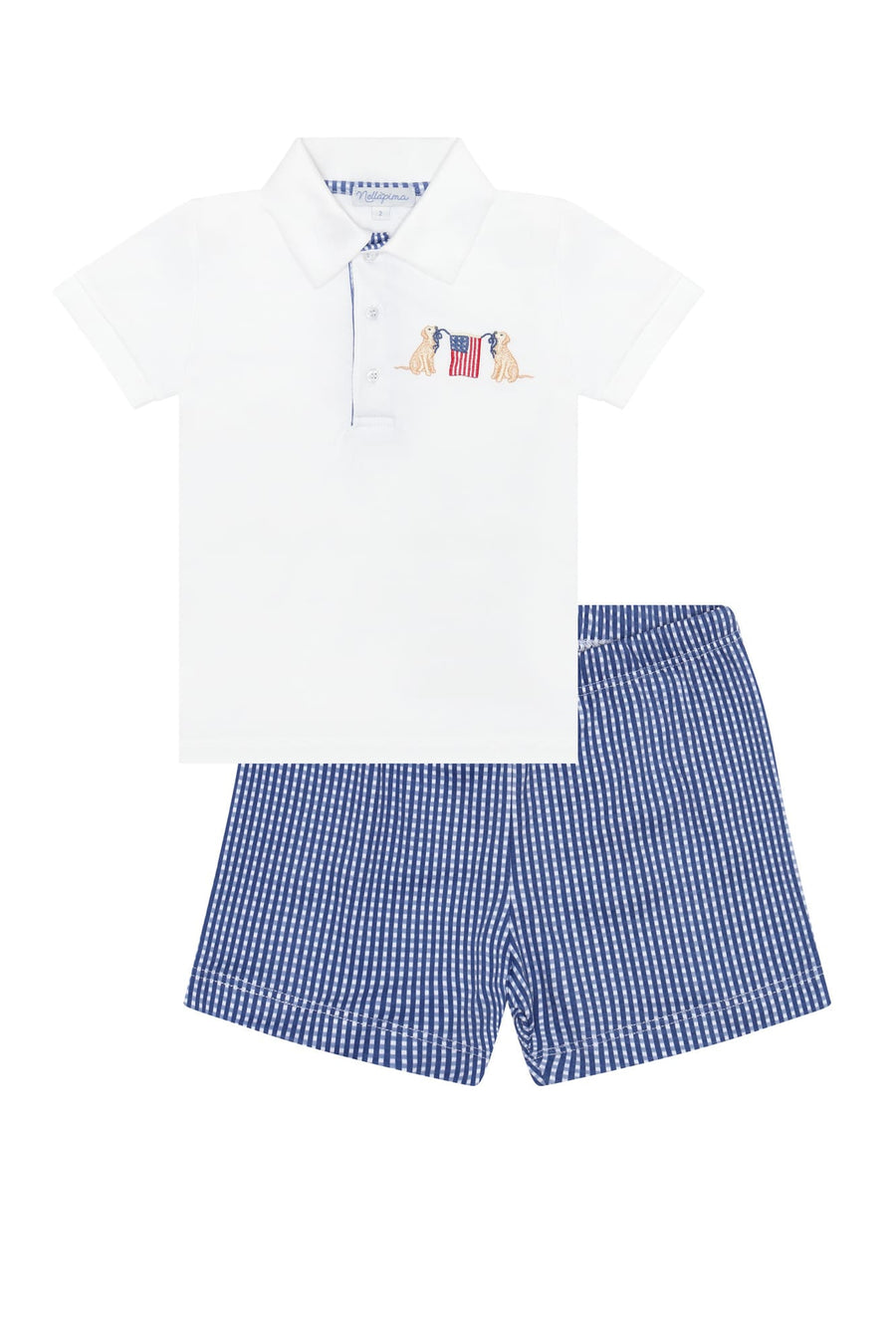 Nellapima American Pups Boys Short Set Blue Set
