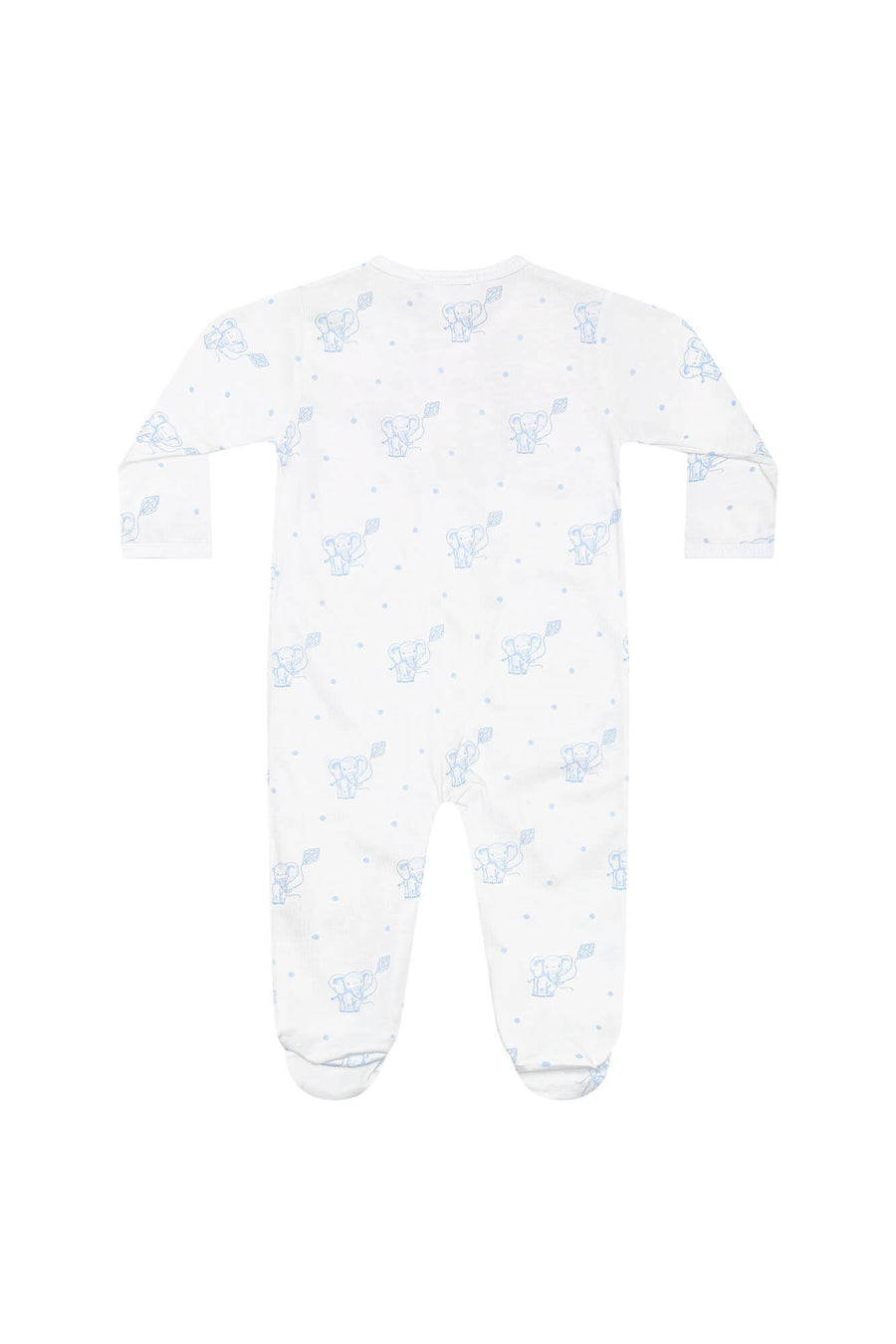Nellapima Blue Elephant Zipper Footie Back