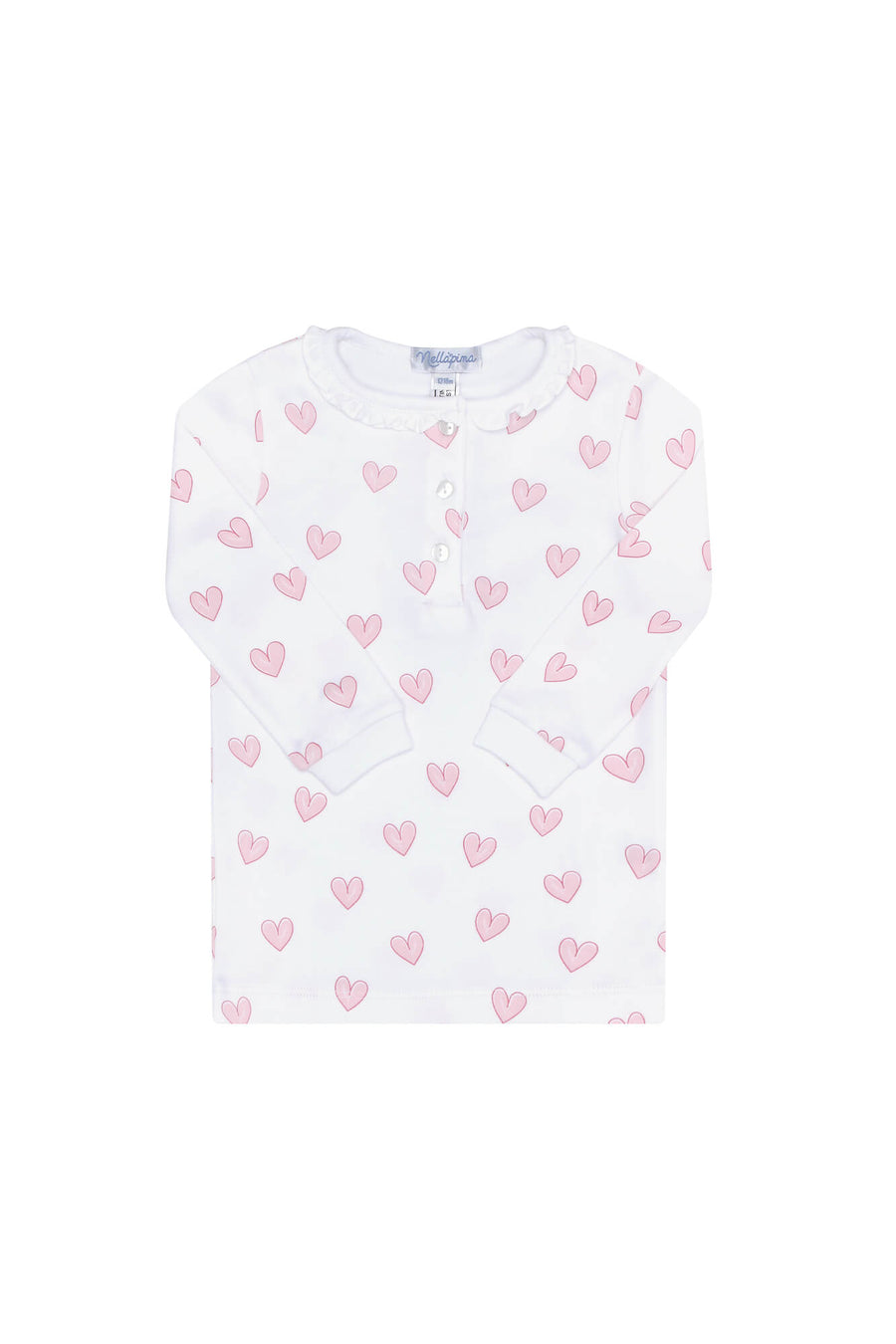 Nellapima-Heart-Print-Pajama-Pink-Top