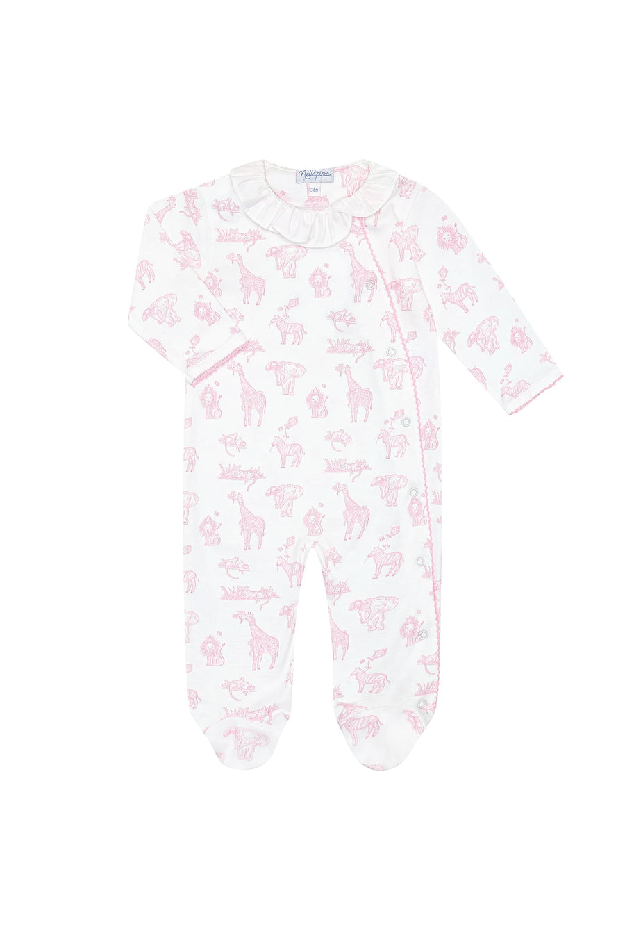Nellapima Pink Safari Crossover Footie Pink Front