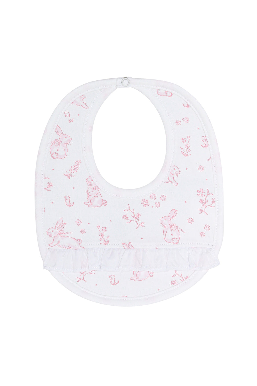 Pink Bunny Toile Bib