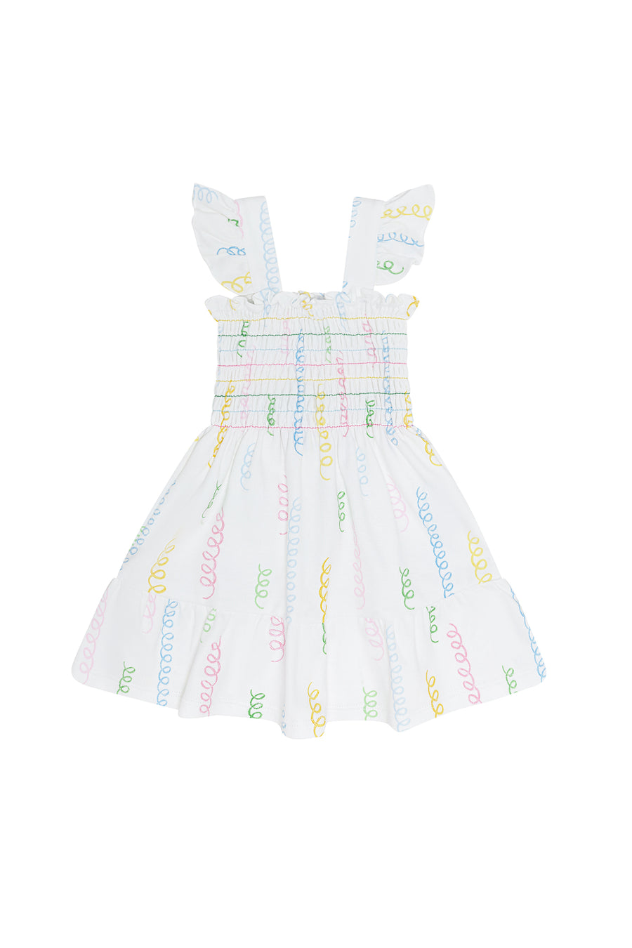 Spirals Print Gathered Dress
