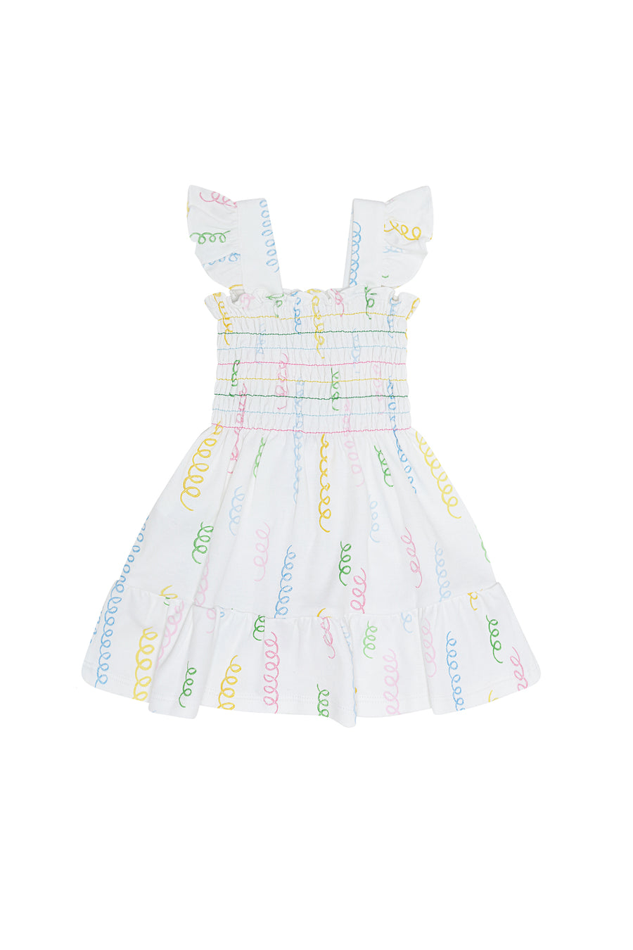 Spirals Print Gathered Dress
