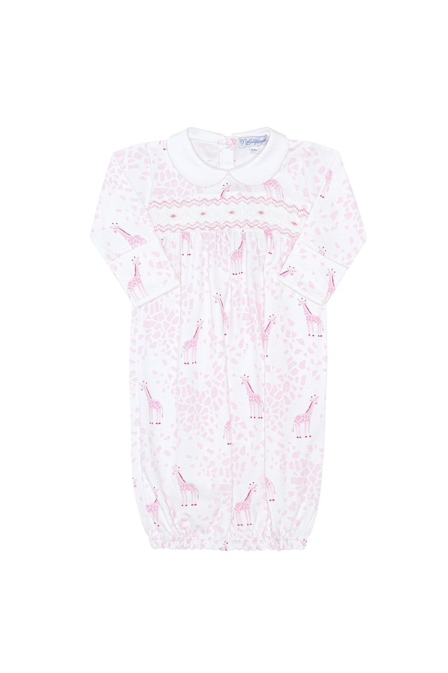 Pink Giraffe Print Smocked Gown