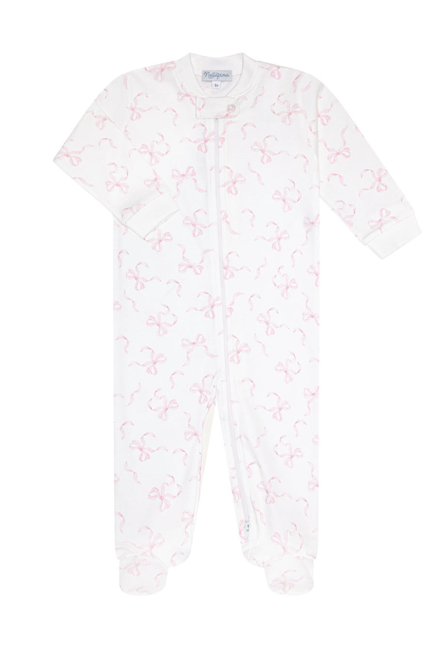 Charming Bows Print Zipper Footie