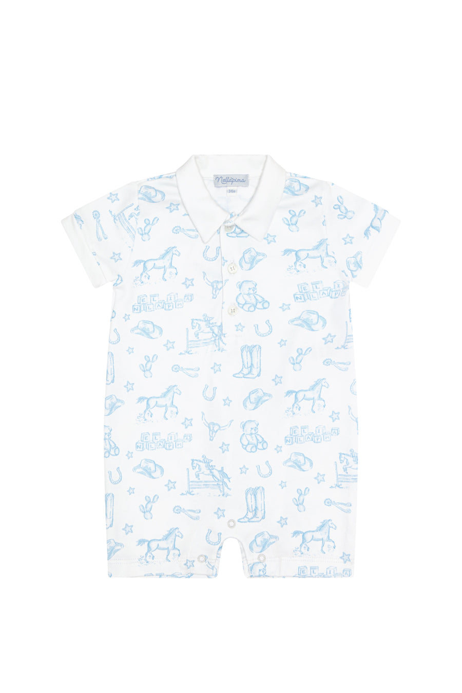 Blue Lone Star Toile Romper