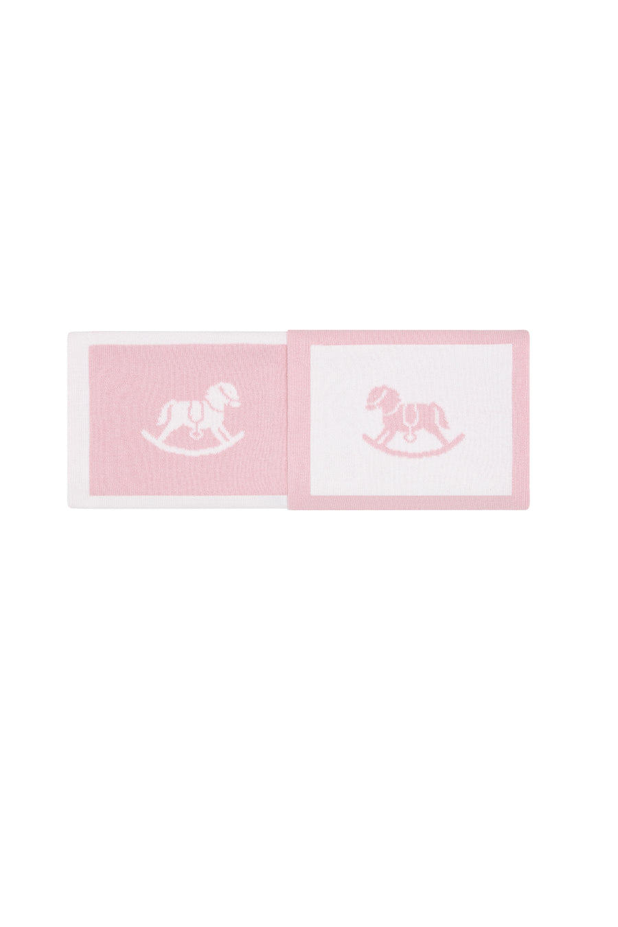 Pink Rocking Horse Knit Blanket