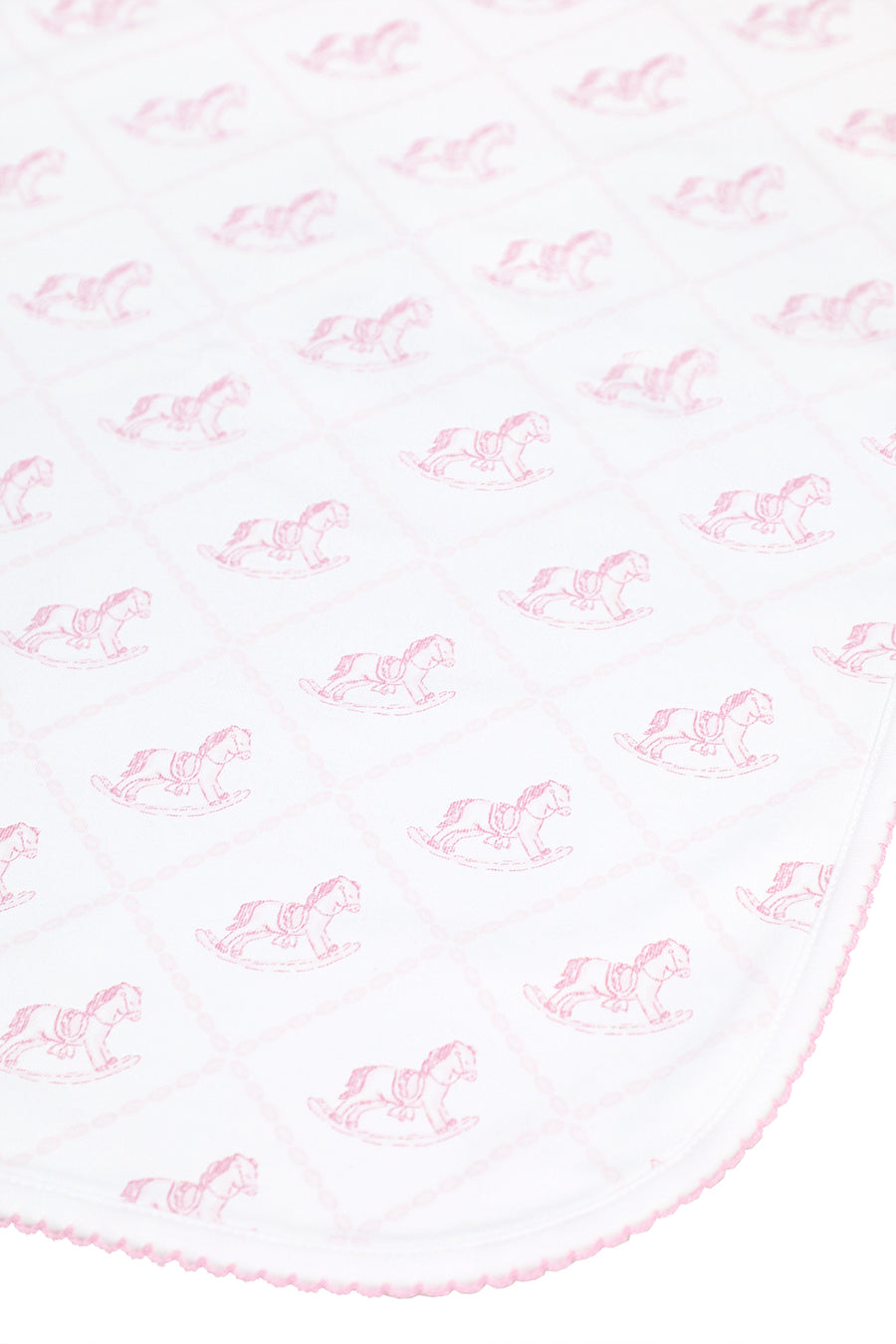 Pink Rocking Horse Receiving Blanket