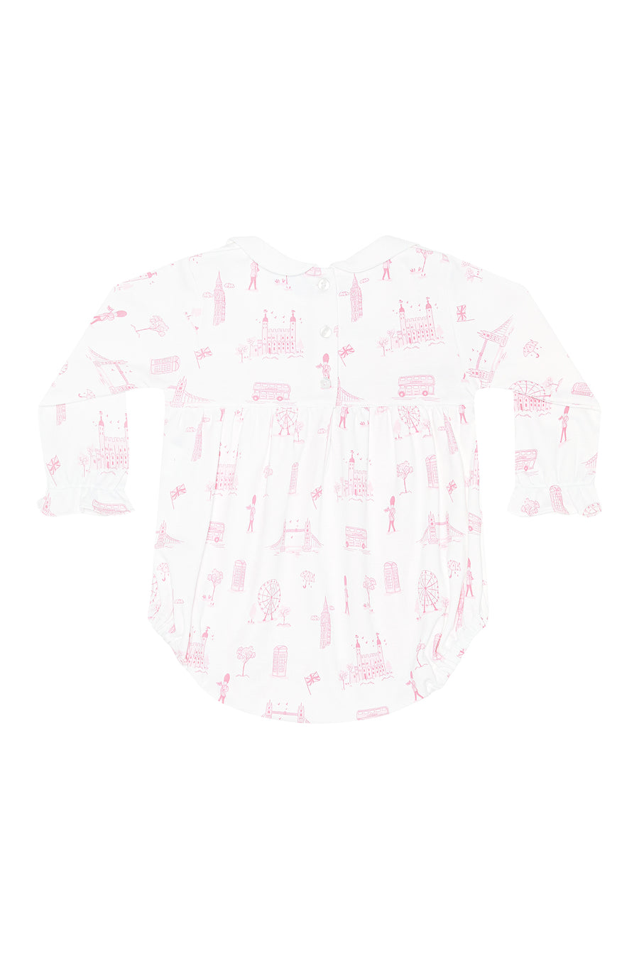 Pink London Toile Smocked Bubble LS