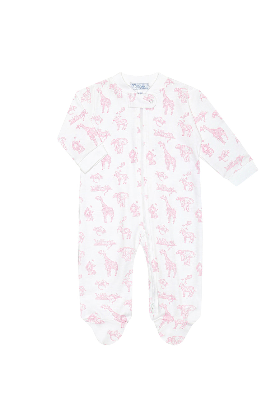Pink Safari Zipper Footie
