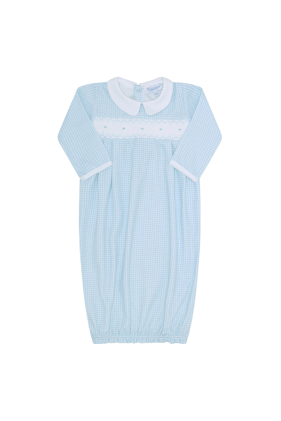 Blue Gingham Smocked Gown