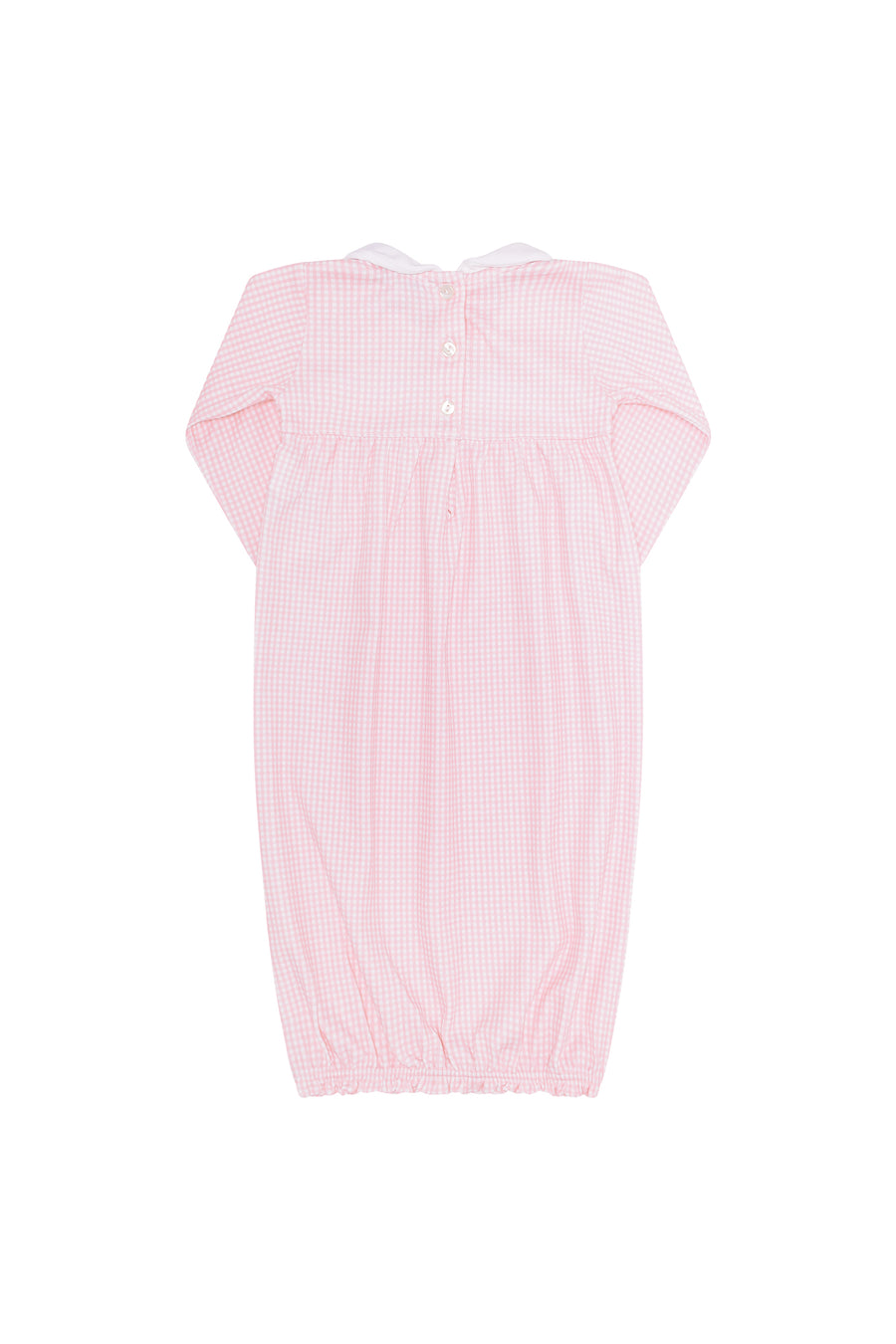 Pink Gingham Smocked Gown