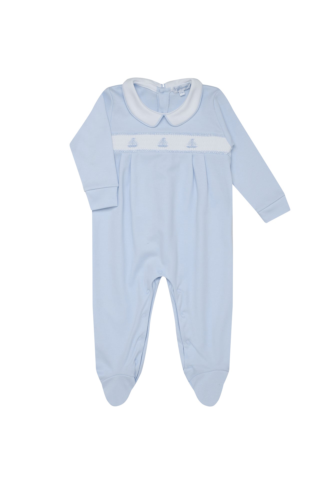 Blue Hearts Smocked Footie