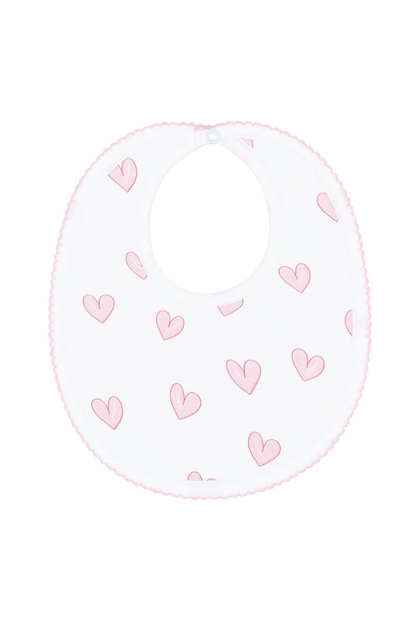 Pink Heart Print Bib
