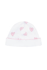 Pink Heart Print Hat