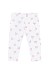 Pink Heart Print Pima Leggings