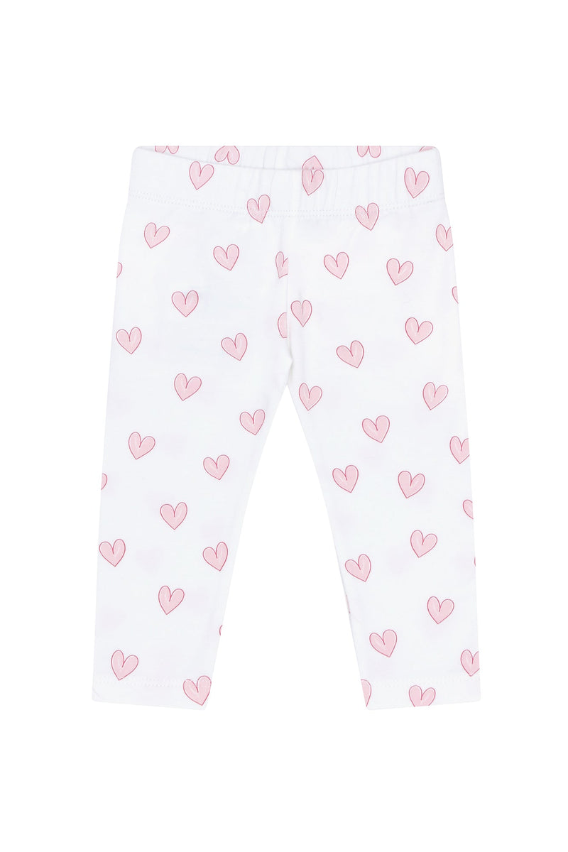 Pink Heart Print Pima Leggings