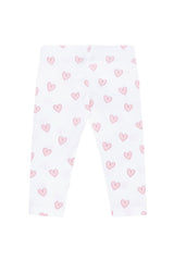 Pink Heart Print Pima Leggings