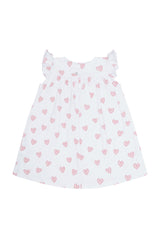 Pink Heart Print Scoop Neck Dress