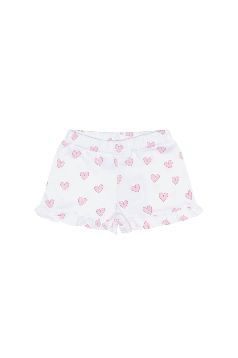 Pink Heart Print Shorts
