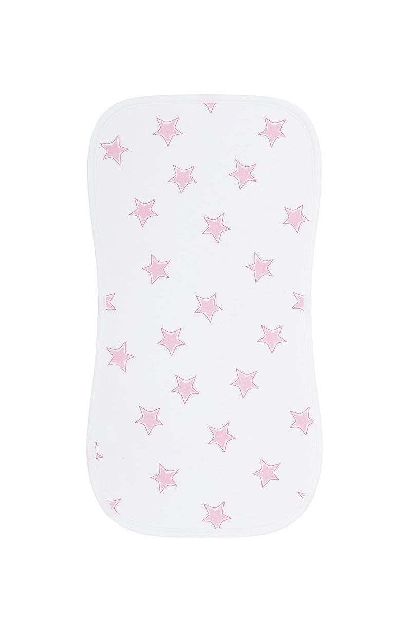 Pink Stars Print Burp Cloth