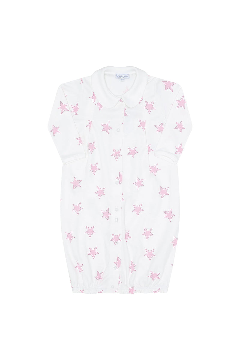 Pink Stars Print Converter Gown