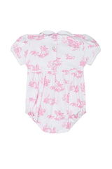 Pink Toile Smocked Bubble