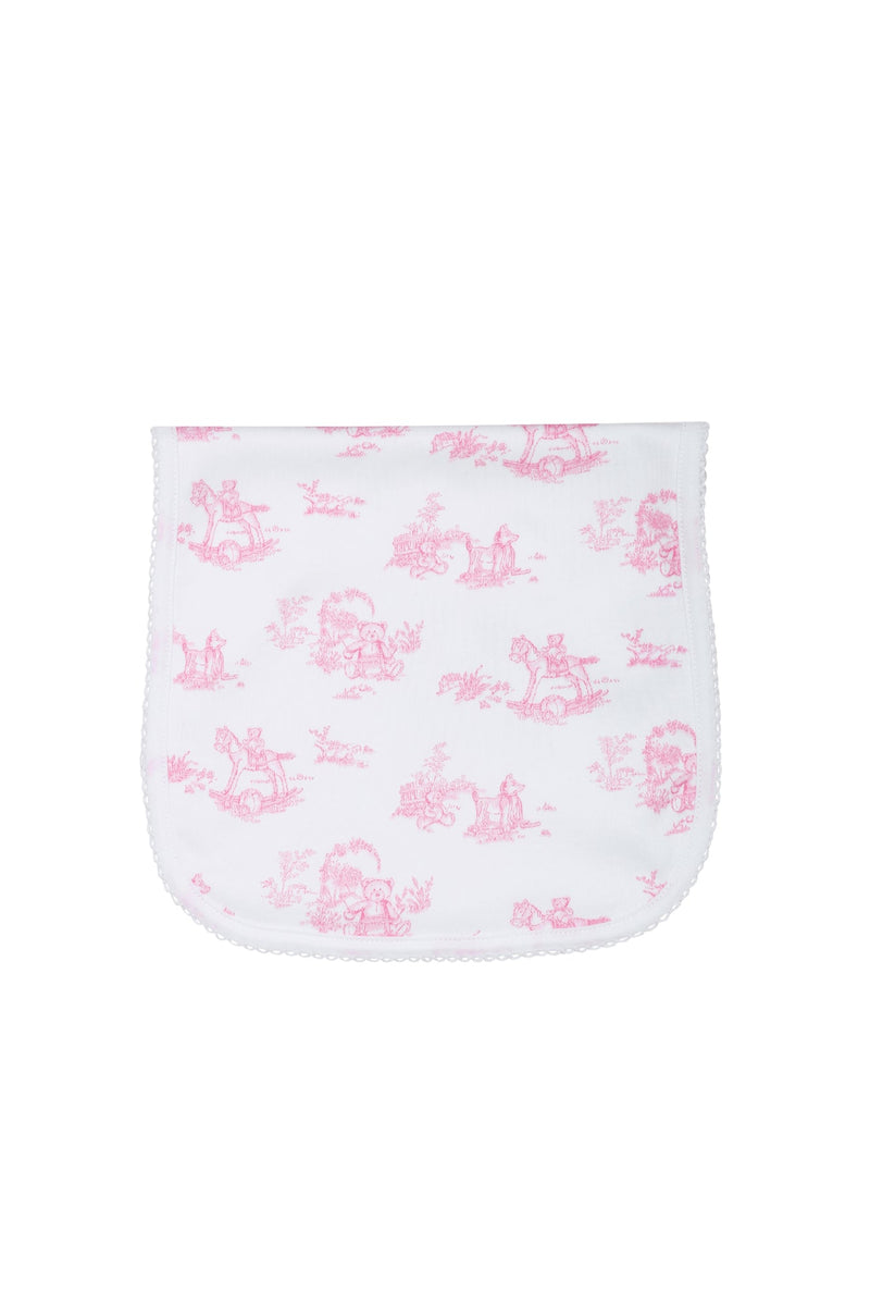 Pink Toile Burp Cloth