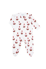 Santa Print Zipper Footie