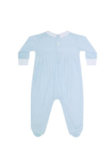 Blue Gingham Smocked Footie