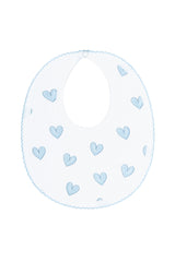 Blue Heart Print Bib