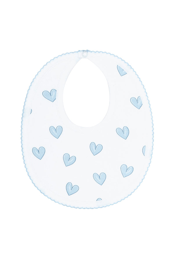 Blue Heart Print Bib