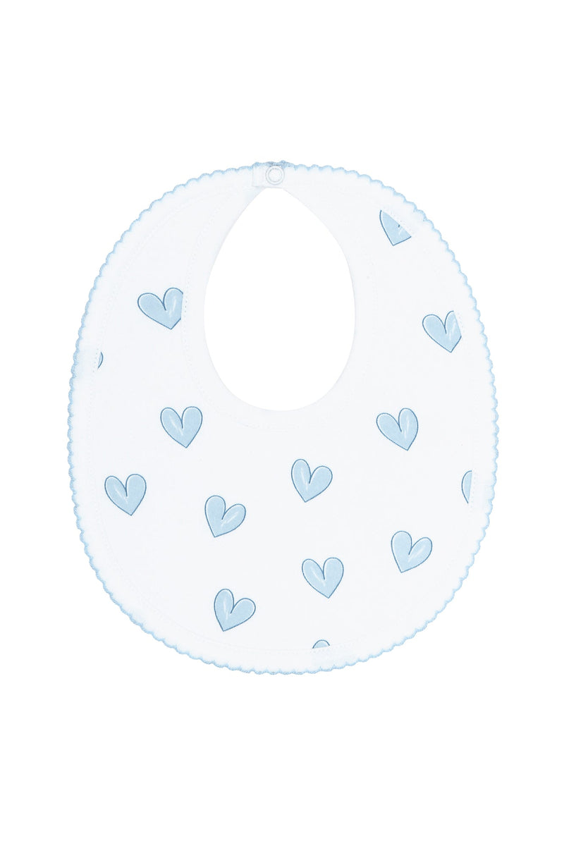 Blue Heart Print Bib