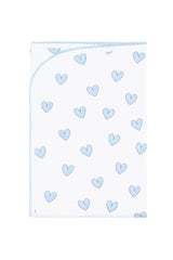 Blue Heart Print Blanket