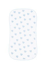 Blue Heart Print Burp Cloth