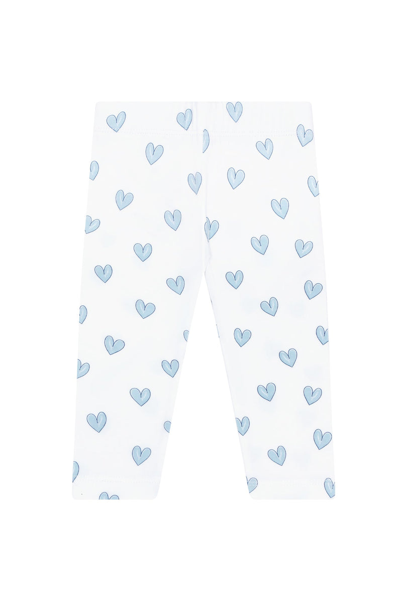 Blue Heart Print Pima Leggings